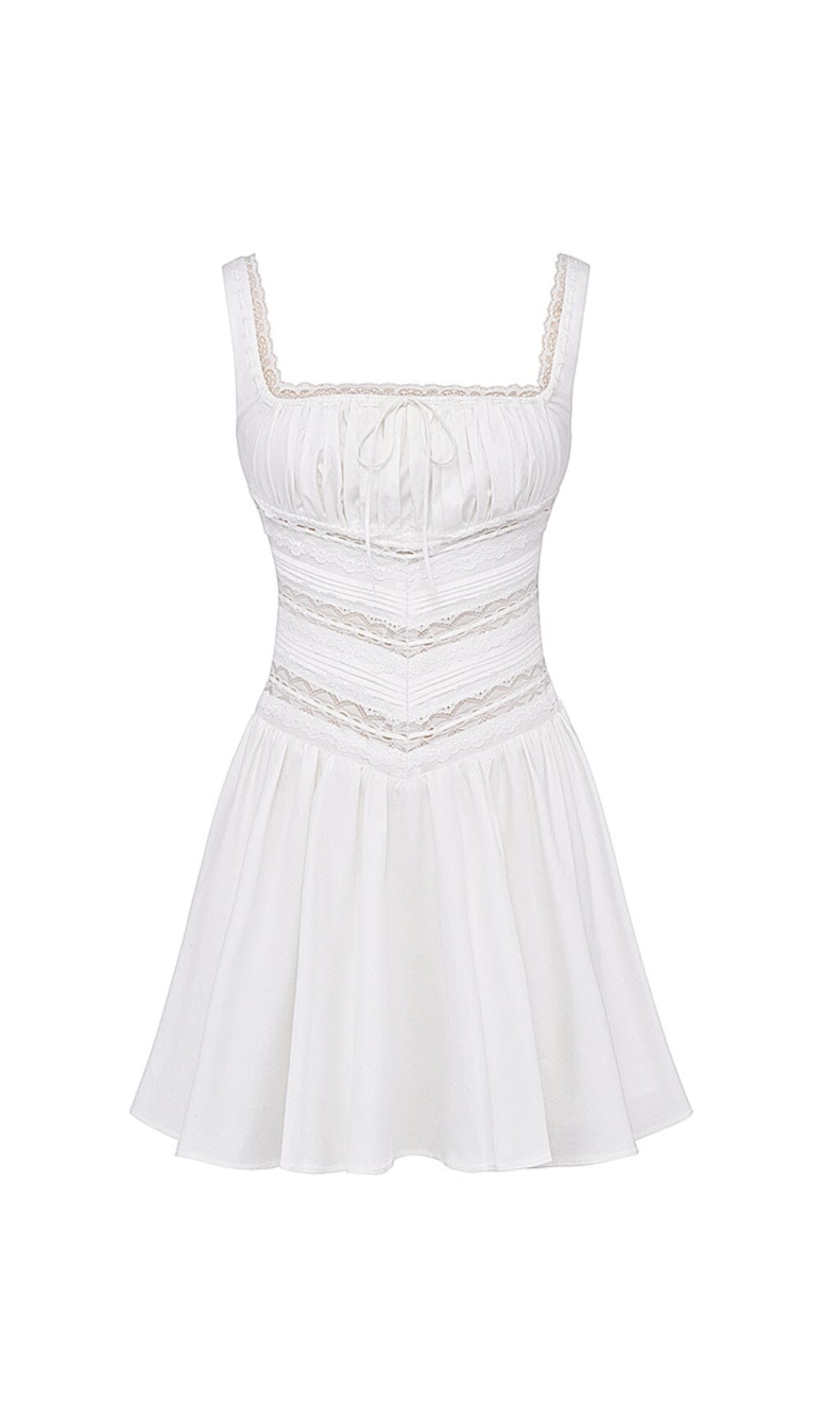 WHITE LACE TRIM MINI DRESS styleofcb 