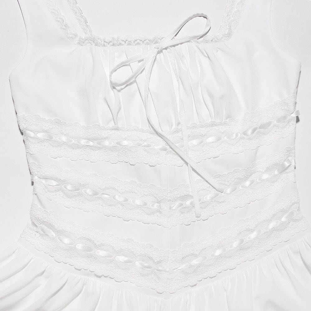 WHITE LACE TRIM MINI DRESS styleofcb 